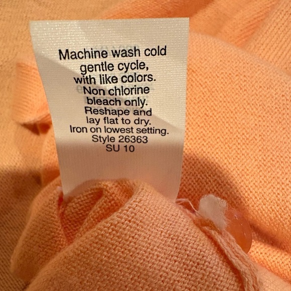 Peach J Crew Cardigan with Ruffle Detail down the front women’s small - Picture 6 of 9